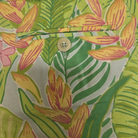 Vtg Lilly Pulitzer Tropical Floral Bermuda Shorts Sz 8 Beachy Summer Casual - Picture 8 of 9